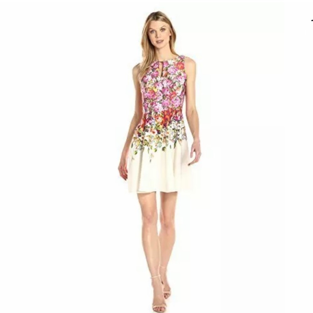 Julian Taylor summer dress Floral Fit & Flare Sz 8